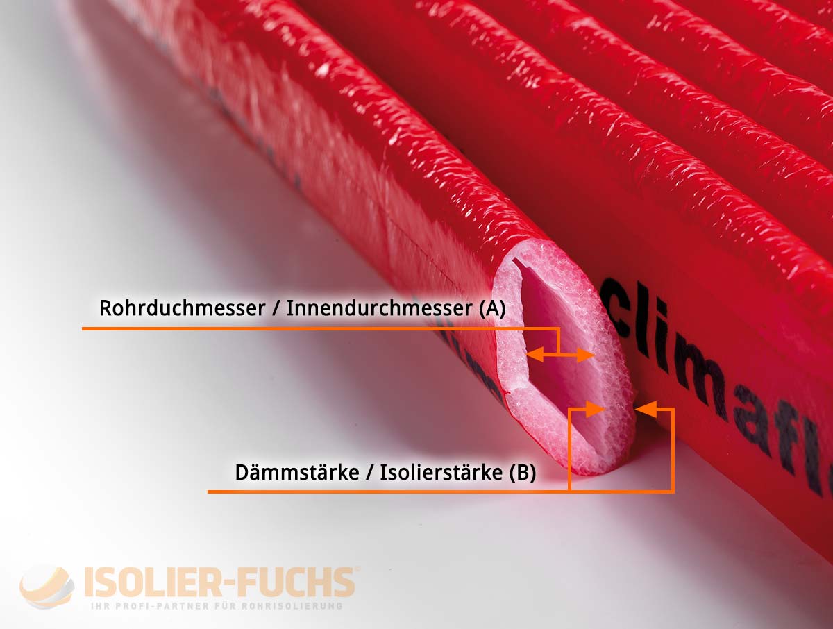 PE-Rohrisolierung Isolierschlauch 22 mm/6 mm Dämmschlauch