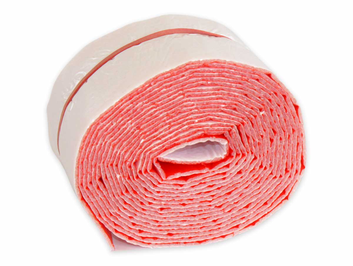 Wickelstreifen / Wickelband PE selbstklebend mit roter Schutzhaut 100 mm |  3,6 m / Rolle