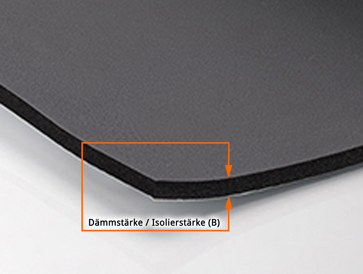 Isoliermatte UV Schutz selbstklebend EPDM 3 mm Dämmdicke